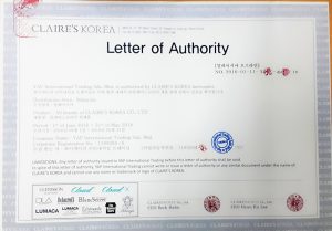 Authorized Letter certificate - Claire Korea